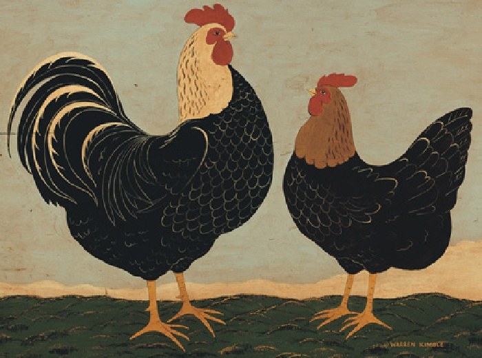 Warren Kimble Double Roosters